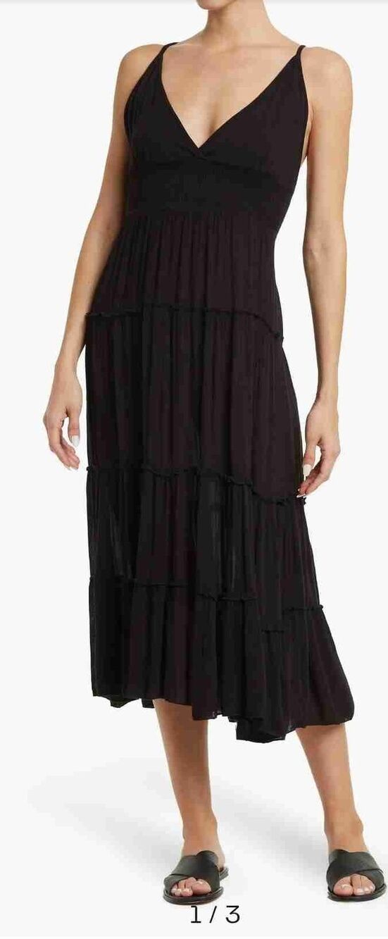 N-Gal Black Sleeveless Scoop Neck Maxi Dress Size Large